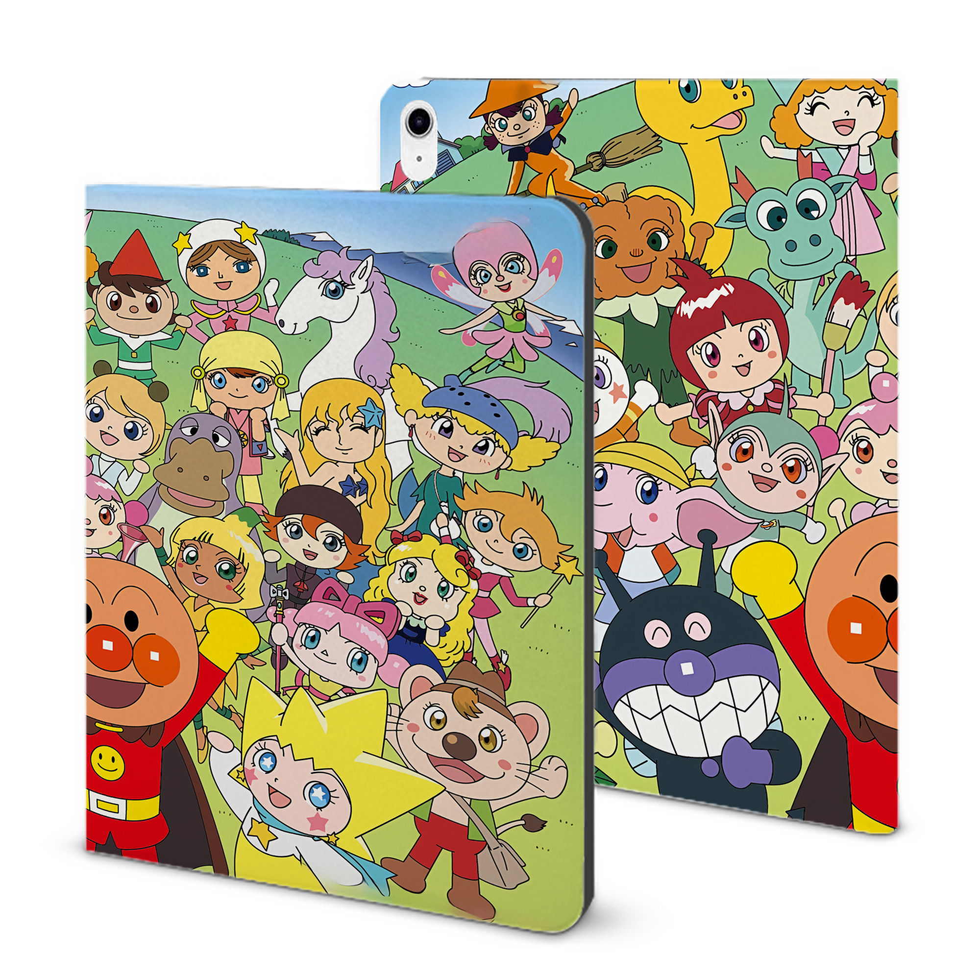 （画像用） アンパンマン Anpanman IPad ケース ブック型 PUレザー TPU 耐衝撃 軽量 薄型 ペン収納なし 全面保護 IPad 各モデル対応